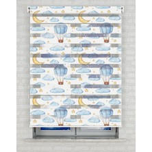 AD Home Gökyüzü ve Balon Baskılı Zebra Perde - Gece Gündüz - Bebek Odası Perdesi | Kokusuz Mürekkeple Basılmış  Zebra Perdeler ile Sende Tarzını Yansıt! | 1 Dakikada Pratik Montaj