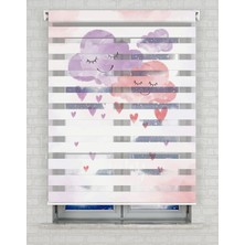 AD Home Bulutlar Baskılı Zebra Perde - Gece Gündüz Kullanıma Uygundur - Bebek Odası Perdesi | Kokusuz Mürekkeple Basılmış  Zebra Perdeler ile Sende Tarzını Yansıt! | 1 Dakikada Pratik Montaj