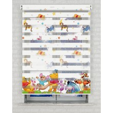 AD Home Winnie De Pooh Baskılı Zebra Perde - Gece Gündüz Kullanıma Uygundur - Bebek Odası Perdesi | Kokusuz Mürekkeple Basılmış  Zebra Perdeler ile Sende Tarzını Yansıt! | 1 Dakikada Pratik Montaj