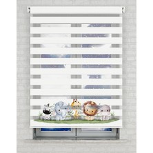 AD Home Sevimli Hayvanlar Baskılı Zebra Perde - Gece Gündüz - Bebek Odası Perdesi | Kokusuz Mürekkeple Basılmış  Zebra Perdeler ile Sende Tarzını Yansıt! | 1 Dakikada Pratik Montaj