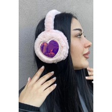 Caş Dekorasyon Pembe Renk Kalp Figürlü Peluş Kulaklık