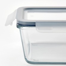 IKEA Dikdörtgen Kapaklı Saklama Kabı 3,1 Litre 32X21X9 cm Cam Ikea Plastik Sızdırmaz Kapaklı Şeffaf Saklama Fırın Kabı