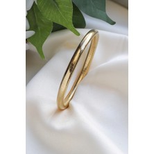 Desenli Çelik Bilezik Gold