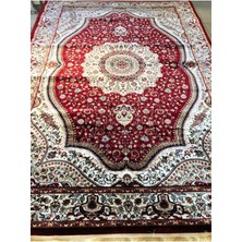 Padişah Asaryün Halı Ipek H4158 Bordo Ipeksi Geleneksel Renkli Göbekli Klasik Desen Salon Halısı Modern