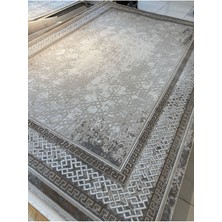 Luxess Halı Nadide 1035 Vizon Modern Çerçeve Göbekli Desen Avangard Akrilik Salon Halısı Üst Kalite