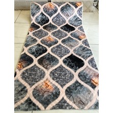 Kabartmalı Halı Dokusunda Jel Kaymaz Taban Yıkanabilir Kesme Yolluk Üst Kalite Vintage Modern Desen