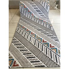 Kabartmalı Halı Dokusunda Jel Kaymaz Taban Yıkanabilir Kesme Yolluk Üst Kalite Vintage Modern Desen