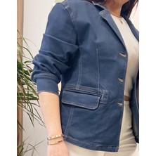 Mevsimlik Düşük Omuz Regular Fit Blazer Kot Ceket.