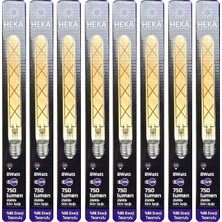 (8 Adet) Heka 8W (57W) 2500K (Günışığı) E27 Duylu (Kalın Duy) Çubuk LED Ampul