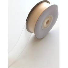 Ipek Hobi Krem  Renk  2  cm  Organze Kurdele 5 Adet