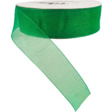 İpek Hobi  Yeşil  Renk  2 Cm Organze Kurdele 5 Adet