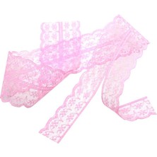 İpek Hobi  Pembe  Renk 2 Cm Tek Sıra Gipürlü Dantel Kurdela  3 Adet
