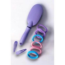 Caş Dekorasyon Mor Renk Tarak ve Toka Set