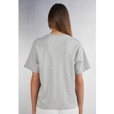 Lost Wintage Bayan Basic Süprem Dokuma Relaxed %100 Organik Pamuk Beyaz T-Shirt