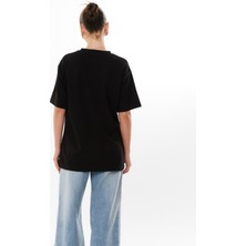 Lost Wintage Bayan Basic Süprem Dokuma Relaxed %100 Organik Pamuk Beyaz T-Shirt