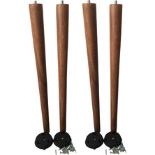 Evnalia 4 Adet Ceviz Vernikli Konik4 Adet 40 cm Ceviz Vernikli Konik  Açılı Aparat ve Montaj Vidası Dahil  Kayın Ağacı  Ahşap Masa Ayağı 60 cm Açılı Aparat ve Montaj Vidası Dahil Kayın Ağacı