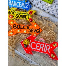 Nsn Ahşap Dünyası Ahşap Bahçe Okları, Yazılı Tabelalar,karşılama Yazıları, Bahçe Süsleri, 4 Adet 30 cm