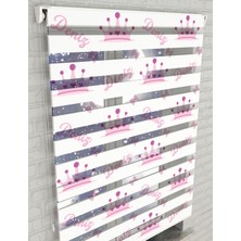 AD Home Isme Özel Kız Bebek Baskılı Zebra Perde - Gece Gündüz - Kız Çocuk Odası Perdesi | Kokusuz Mürekkeple Basılmış  Zebra Perdeler ile Sende Tarzını Yansıt! | 1 Dakikada Pratik Montaj