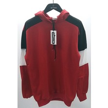 Kırmızı 2 Iplik Kapüşonlu Sweatshirt