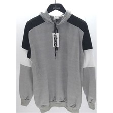 Gri 2 Iplik Kapüşonlu Sweatshirt