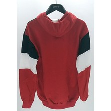 Kırmızı 2 Iplik Kapüşonlu Sweatshirt