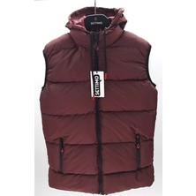 Bordo Kapüşonlu Şişme Yelek