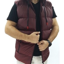 Bordo Kapüşonlu Şişme Yelek