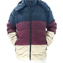 Bordo Kapüşonlu Şişme Mont