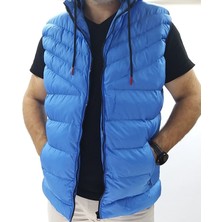 Mavi Kapüşonlu Şişme Yelek
