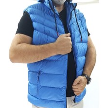 Mavi Kapüşonlu Şişme Yelek