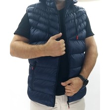 Lacivert Kapüşonlu Şişme Yelek