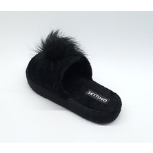 Set Timo Siyah Peluş  Ev Terliği
