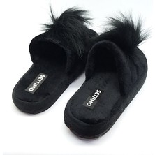 Set Timo Siyah Peluş  Ev Terliği