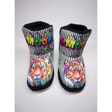 Set Timo Çizgili Kaplan Baskılı Panduf