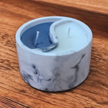 NUR DEĞİRMENCİ GALLERY NDCANDLE Yin-Yang Siyah-Beyaz El Yapımı Soya Mumu Beton Mumlukta