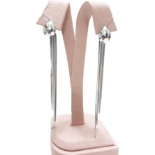 Vitrin Accessories Çelik Küpe Damla Figürlü 8 cm Sallantılı Üç Italyan Ezme Zincir Gümüş Silver