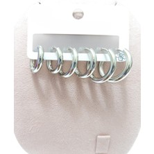 Vitrin Accessories Çelik Küpe 3'lü Sade Yuvarlak Halka Model Küpe 2 mm Kalınlık Gümüş Silver