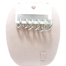 Vitrin Accessories Çelik Küpe 3'lü Sade Yuvarlak Halka Model Küpe 2 mm Kalınlık Gümüş Silver
