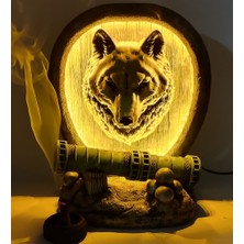 Craft Maket Sahi Topu Kurt Büst Dekoratif Işıklı Konik Tütsülük