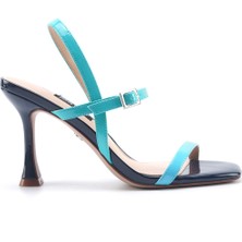 Nine West MONIQUE2 5FX Mavi Kadın Topuklu Sandalet