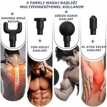 Karmeis Buffer® 4 Başlıklı 6 Seviye Hız Ayarlı Vurmalı Kas Yoğurmalı Titreşimli Masaj Tabancası Aleti