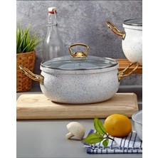 PLT Design Fabrika Satış Mağazası 9 Parça Demir Kulp Granit Tencere Seti  Sarma Altlığı Hediye