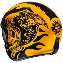 Hjc V31 Flame Mc3 Yarım Motosiklet Kaskı Siyah Sarı