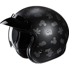 Hjc V31 Disney Mickey MC5SF Yarım Motosiklet Kaskı Mat Siyah