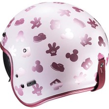 Hjc V31 Disney Mickey MC8SF Yarım Motosiklet Kaskı Pembe Beyaz