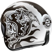 Hjc V31 Flame Mc5 Yarım Motosiklet Kaskı Siyah Beyaz
