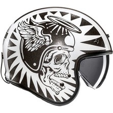 Hjc V31 Flame Mc5 Yarım Motosiklet Kaskı Siyah Beyaz