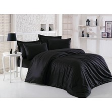 Cotton Box Çift Kişilik Saten Nevresim Takımı Elegante Stripe Siyah