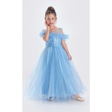 Mnk Baby & Kids Uzun Etek Kız Çocuk Robası Şifon Abiye M00723