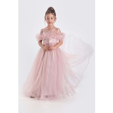 Mnk Baby & Kids Uzun Etek Kız Çocuk Robası Şifon Abiye M00723